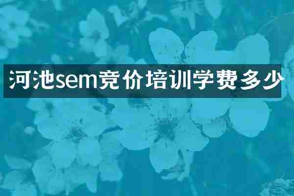 河池sem竞价培训学费多少