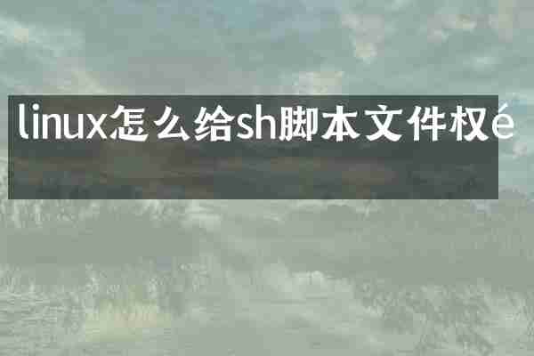 linux怎么给sh脚本文件权限