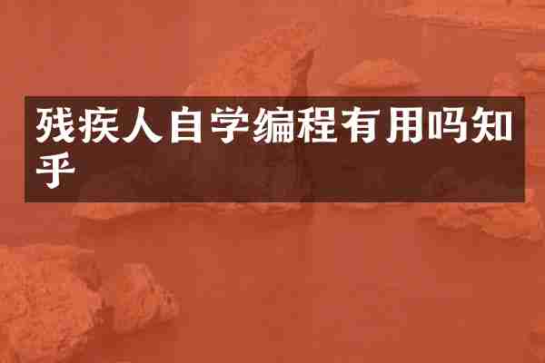 残疾人自学编程有用吗知乎