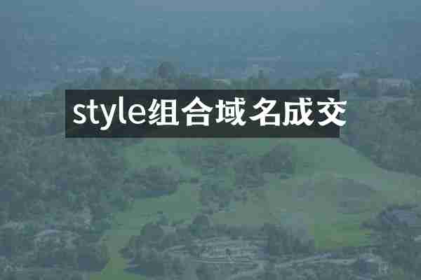 style组合域名成交