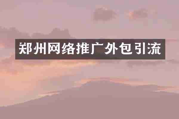 郑州网络推广外包引流