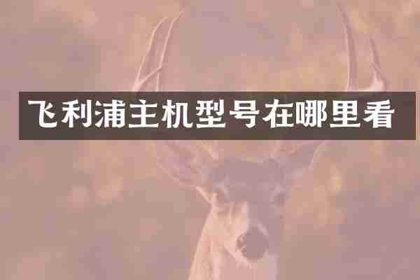 飞利浦主机型号在哪里看