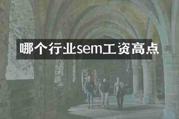哪个行业sem工资高点