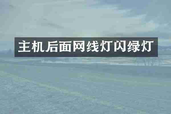 主机后面网线灯闪绿灯