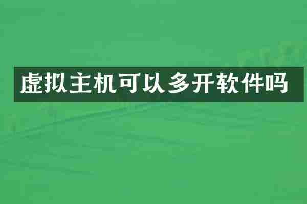 虚拟主机可以多开软件吗