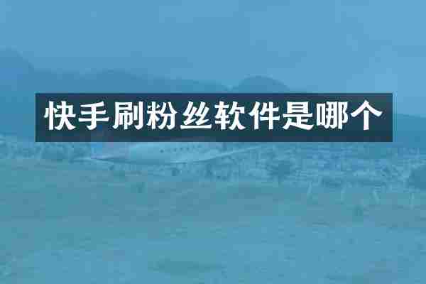快手刷粉丝软件是哪个