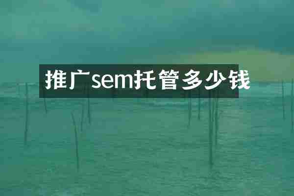 推广sem托管多少钱