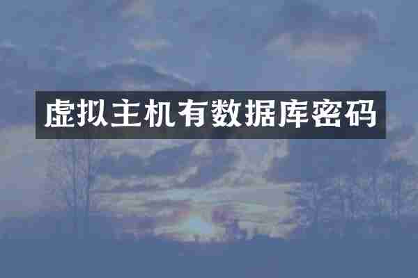 虚拟主机有数据库密码