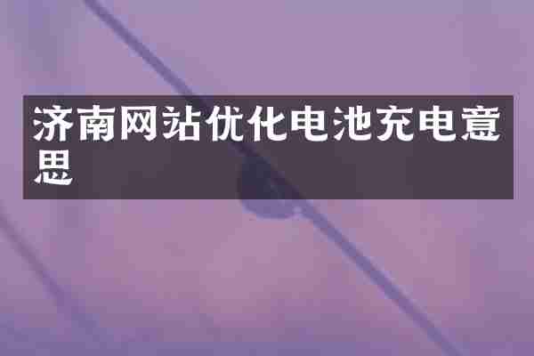 济南网站优化电池充电意思