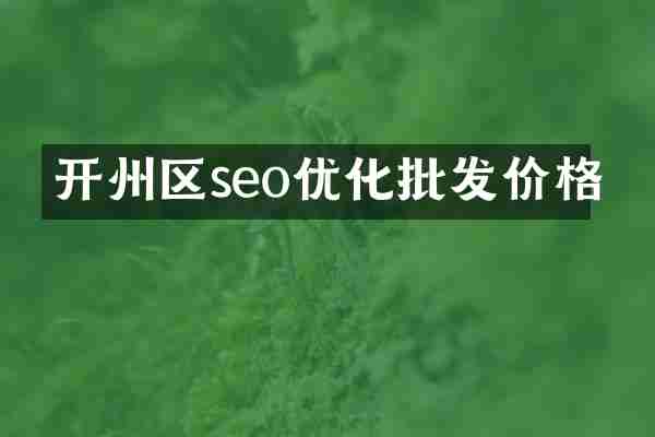 开州区seo优化批发价格