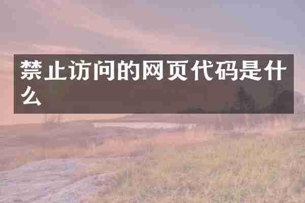 禁止访问的网页代码是什么