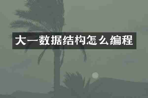 大一数据结构怎么编程
