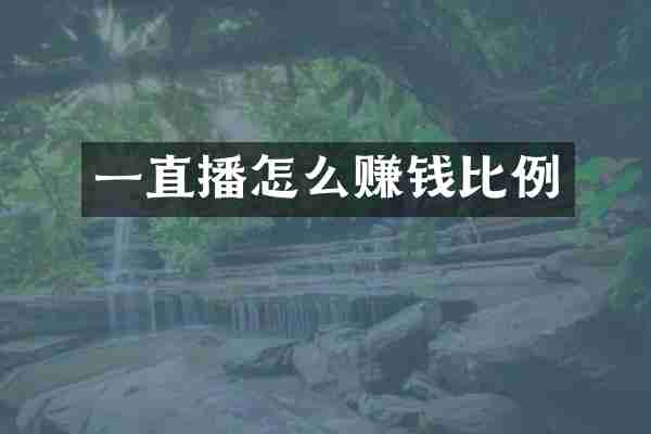 一直播怎么赚钱比例