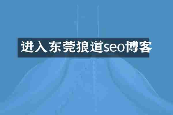 进入东莞狼道seo博客