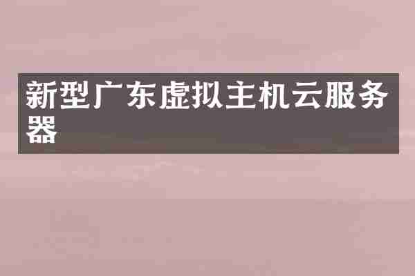 新型广东虚拟主机云服务器