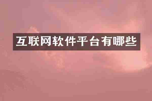 互联网软件平台有哪些