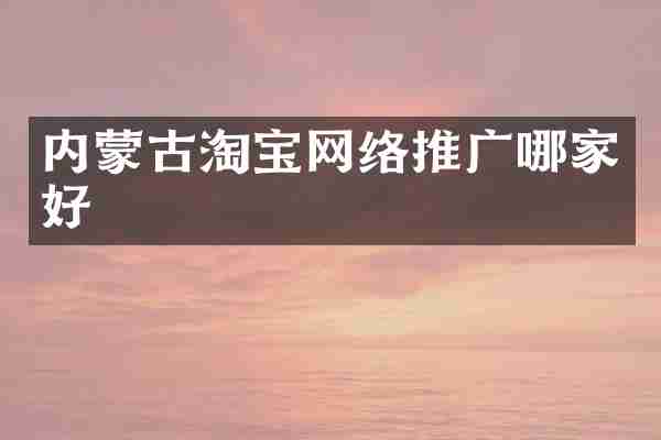 内蒙古淘宝网络推广哪家好