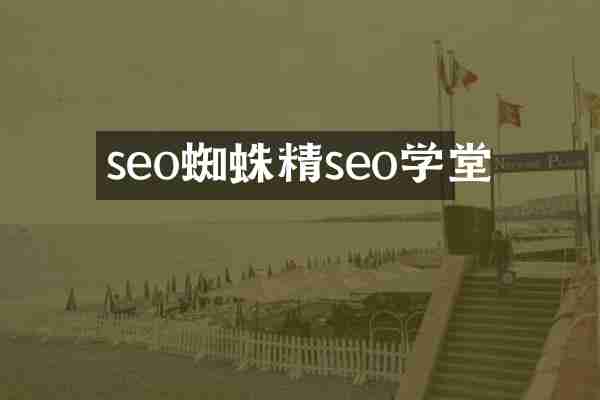 seo蜘蛛精seo学堂
