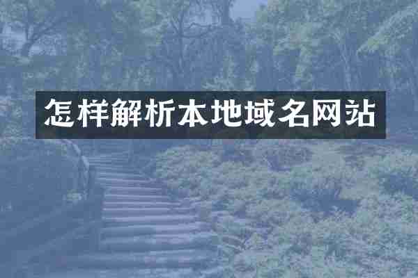 怎样解析本地域名网站