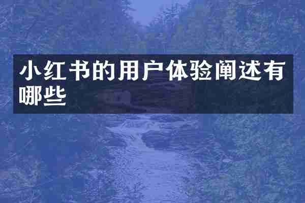 小红书的用户体验阐述有哪些