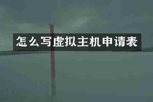 怎么写虚拟主机申请表