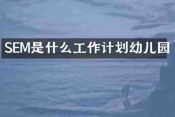 SEM是什么工作计划幼儿园