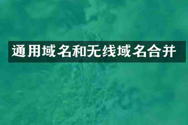 通用域名和无线域名合并