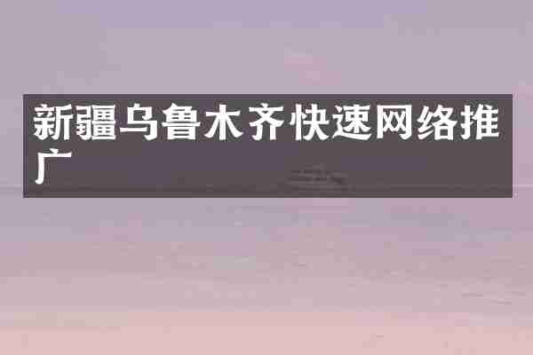 新疆乌鲁木齐快速网络推广