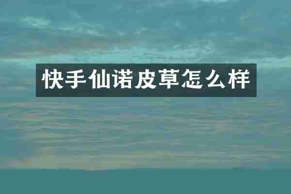 快手仙诺皮草怎么样