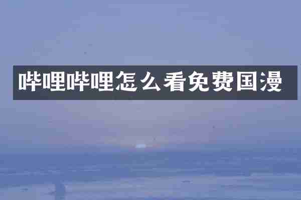 哔哩哔哩怎么看免费国漫