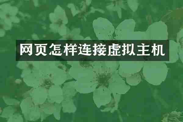 网页怎样连接虚拟主机