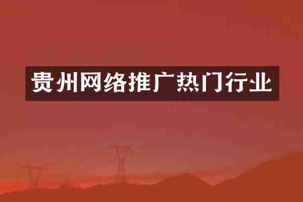 贵州网络推广热门行业
