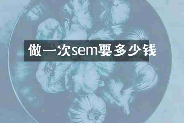 做一次sem要多少钱
