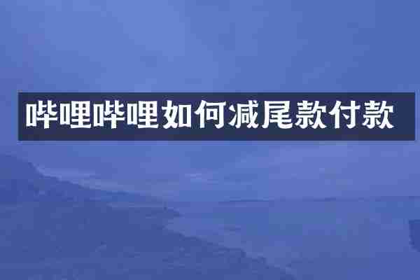 哔哩哔哩如何减尾款付款