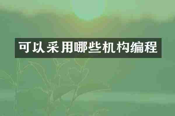 可以采用哪些机构编程