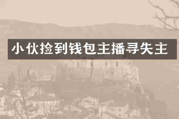 小伙捡到钱包主播寻失主