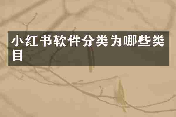 小红书软件分类为哪些类目