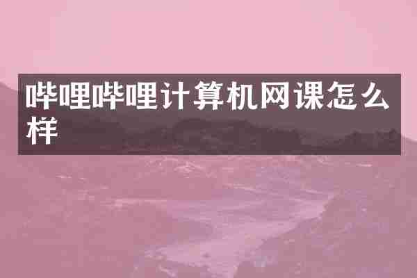 哔哩哔哩计算机网课怎么样