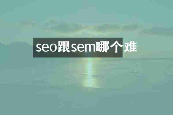 seo跟sem哪个难