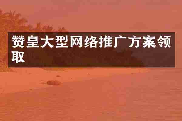 赞皇大型网络推广方案领取