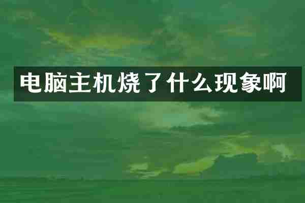 电脑主机烧了什么现象啊