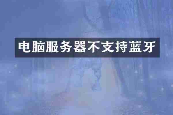 电脑服务器不支持蓝牙