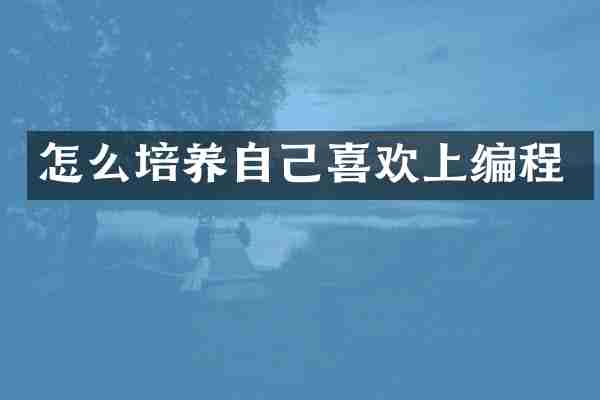 怎么培养自己喜欢上编程