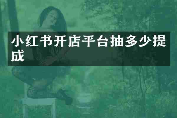 小红书开店平台抽多少提成