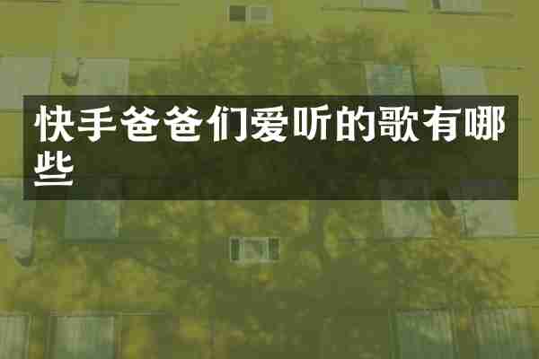 快手爸爸们爱听的歌有哪些