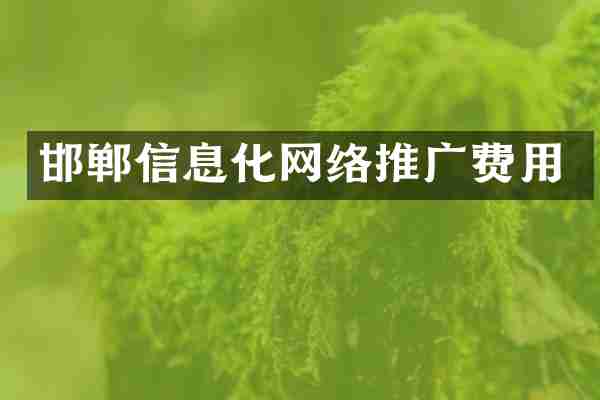 邯郸信息化网络推广费用