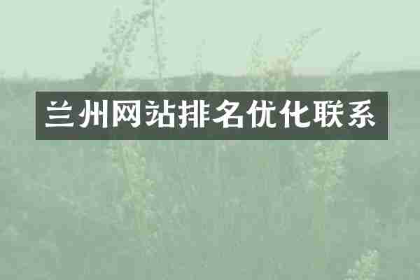 兰州网站排名优化联系
