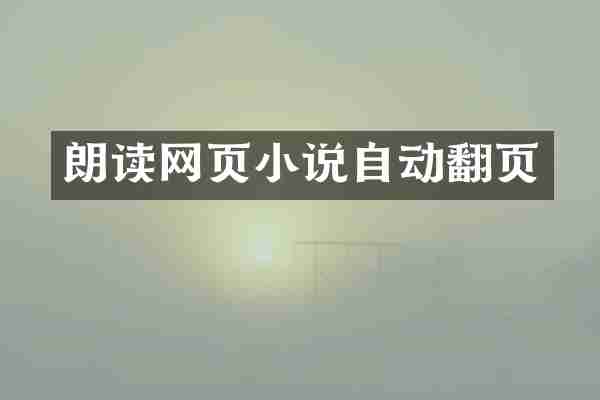 朗读网页小说自动翻页