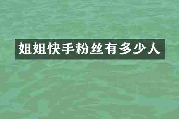 姐姐快手粉丝有多少人