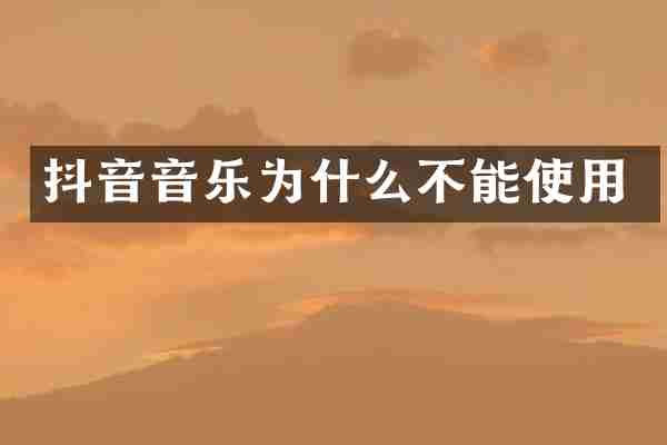 抖音音乐为什么不能使用